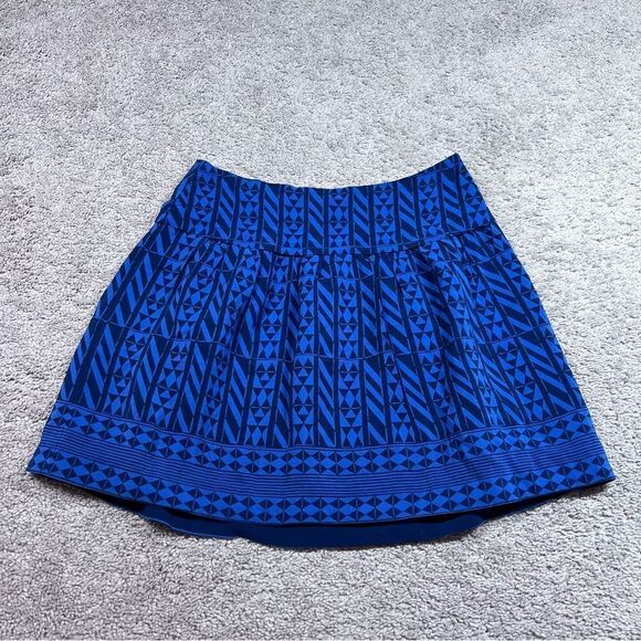 Madewell Silk Skyline Mini Skirt Blur Black Geometric Print Size 4 - Picture 1 of 8